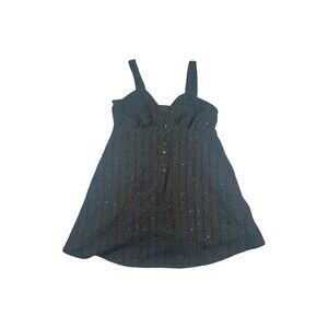 Sheln Sz 3XL Black Strapped A Line Short  Sequined Cocktail Mini Dress